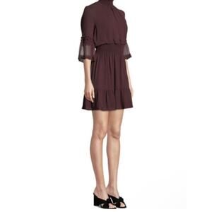 Kobi Halperin Lacie Silk Chiffon Tiered Smocked Mini Dress Size S